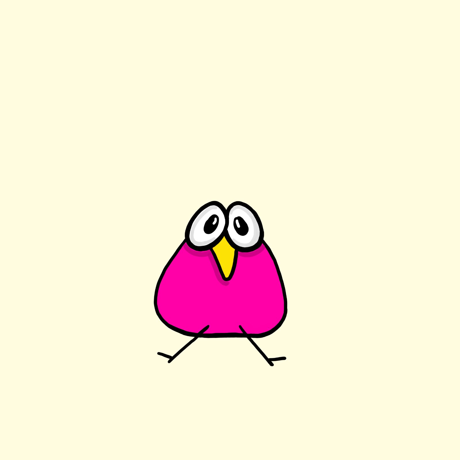 Cute pink bird